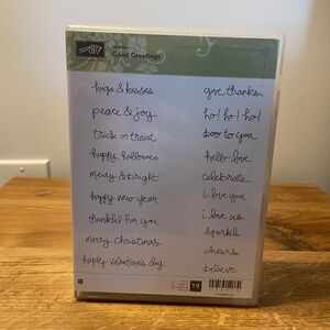Stampin’ Up! Good Greetings Set of 19 Stamps 135014 – Like New